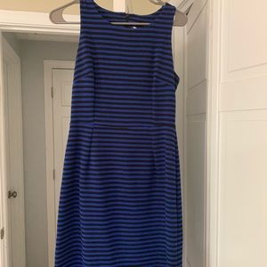 Black and blue striped dress